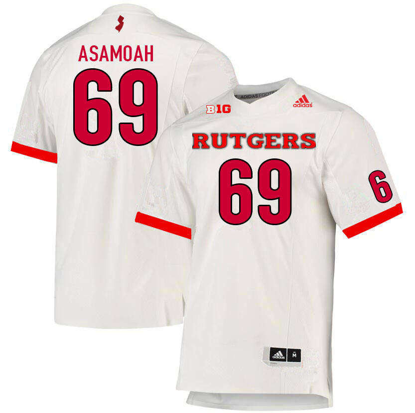 Men #69 Kwabena Asamoah Rutgers Scarlet Knights College Football Jerseys Sale-White - Click Image to Close